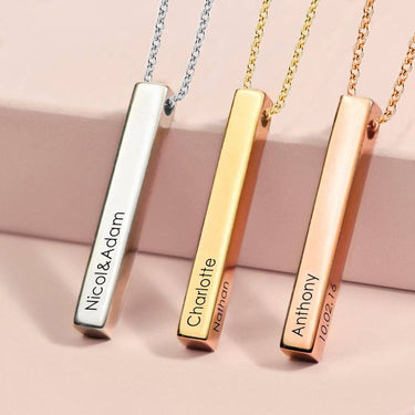 Customizable Stainless Steel 'STABILITY' Bar Necklace